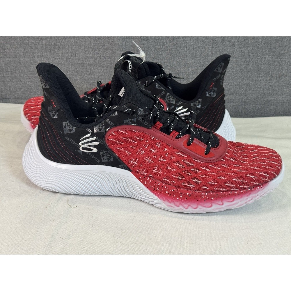UNDER ARMOUR CURRY‎ FLOW 9 DAVIDSON COLLEGE RED SNEAKERS SHOES SZ 17 3025718-114